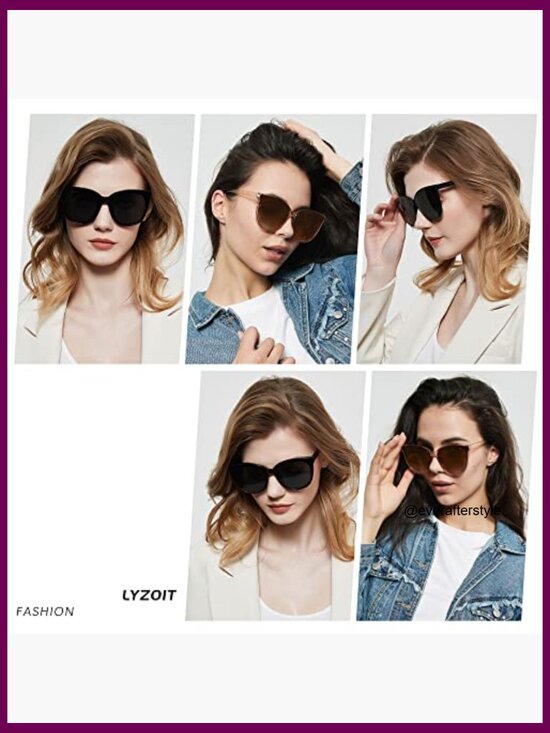Oversized Cat Eye Sunglasses with UV400 Protection Polarized Lens